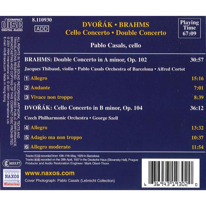 DVORAK: Cello Concerto / BRAHMS: Double Concerto - slide-1