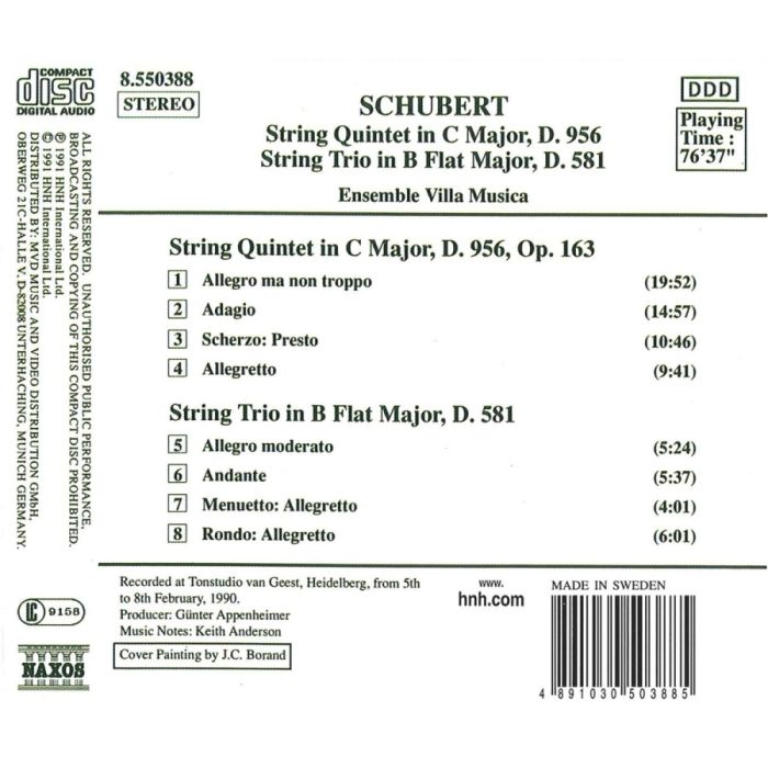 Schubert: String Quintet in C Major, String Trio in B-Flat Major - slide-1