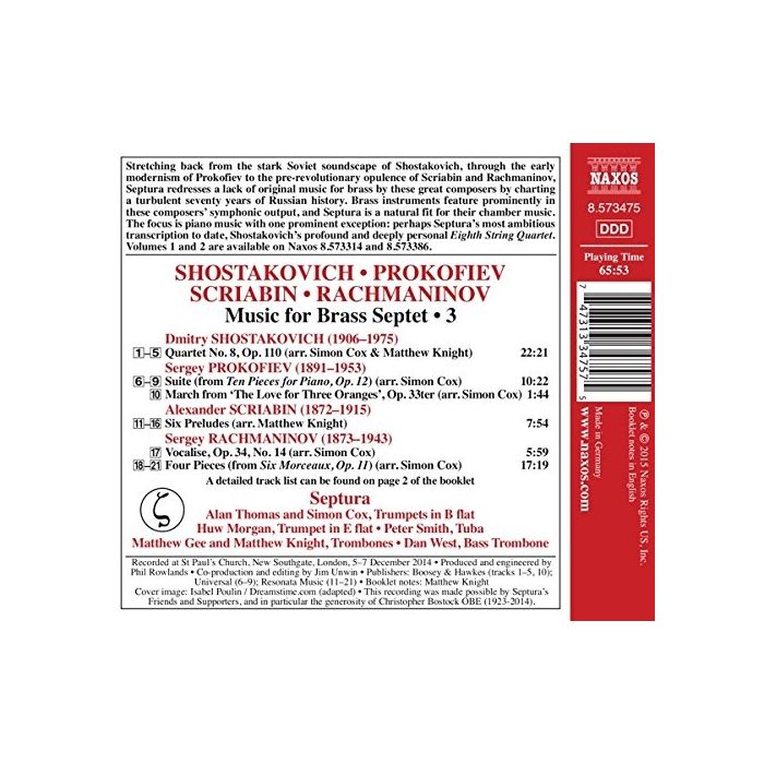 Music for Brass Septet Vol. 3 - Shostakovich, Prokofiev, Scriabin, Rachmaninov - slide-1