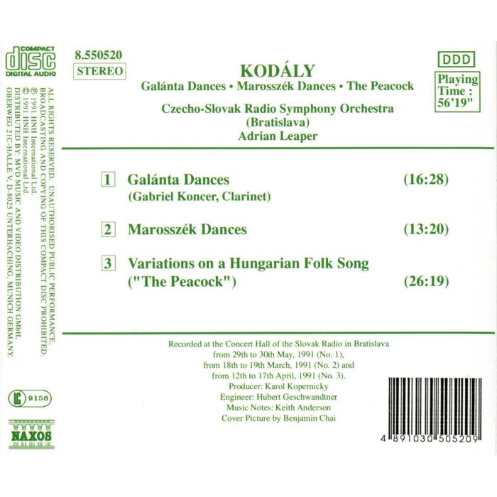 KODALY: Galanta Dances / Marosszek Dances / The Peacock - slide-1