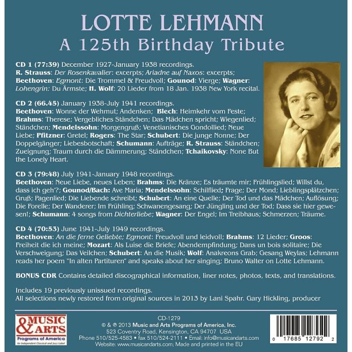 Lotte Lehmann – A 125th Birthday Tribute - slide-1