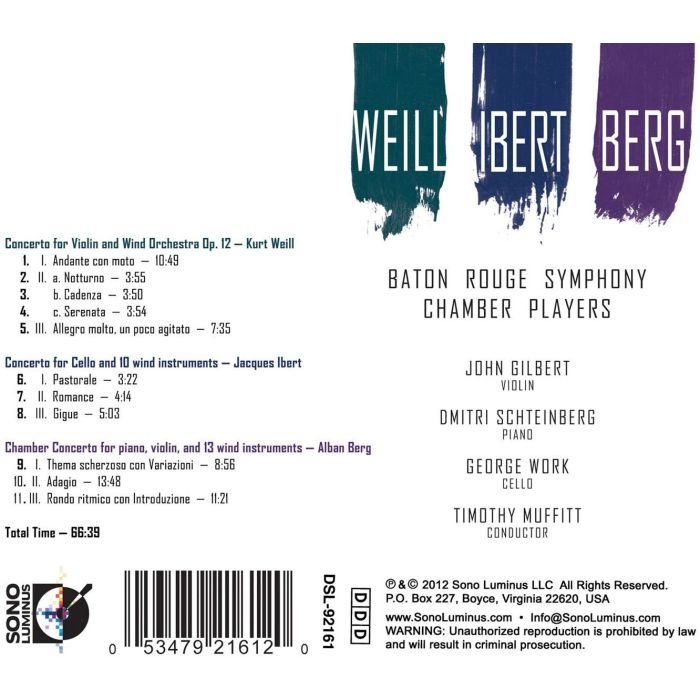 Weill, Ibert, Berg / Baton Rouge Symphony - slide-1