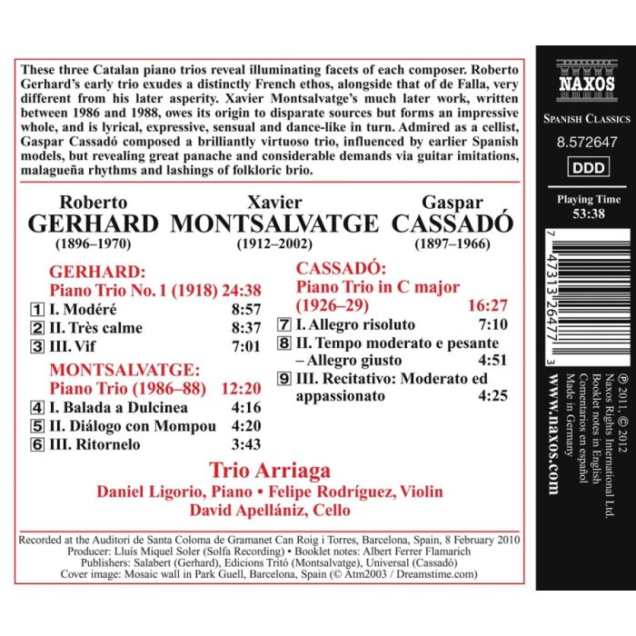 GERHARD / CASSADO / MONTSALVATGE: Piano Trios - slide-1