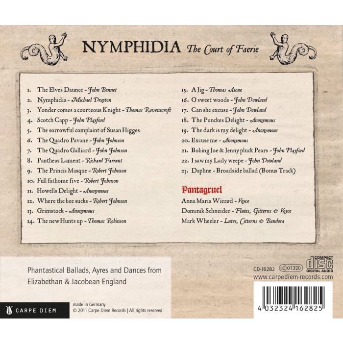 Nymphidia - Ballads and Dances from Elizabethan England, English Renaissance vocal music - slide-1