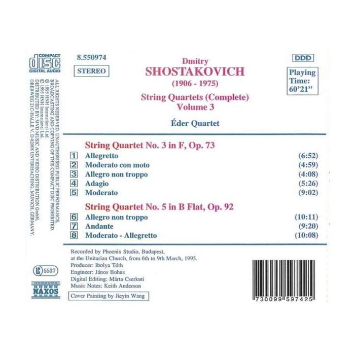 SHOSTAKOVICH: String Quartets Vol. 3 - slide-1
