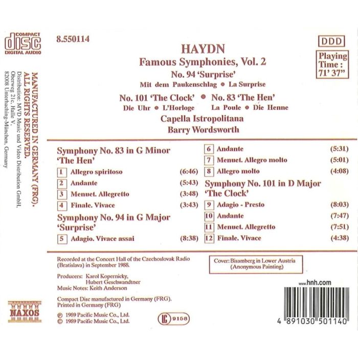 Haydn: Symph. 83, 94 & 101 - slide-1