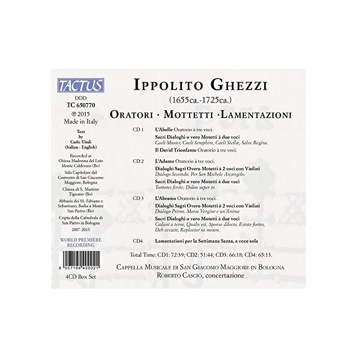 Ghezzi: Oratori Mottetti Lamentazioni - slide-1