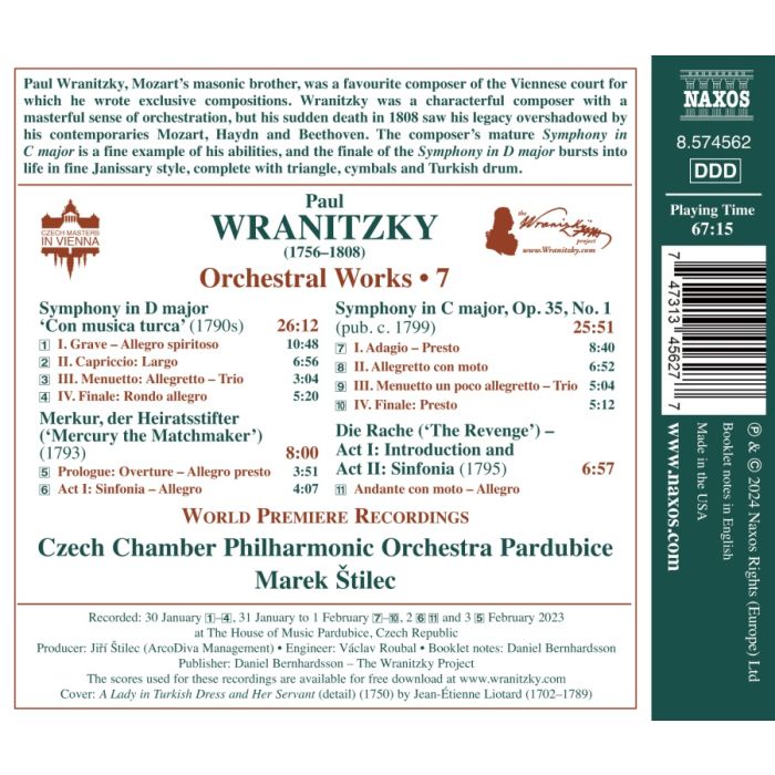 Wranitzky: Orchestral Works Vol. 7 - slide-1