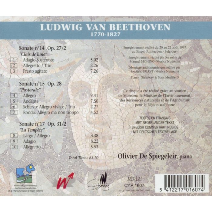 Beethoven: Klaviersonaten Nr.14,15,17 (Mondscheinsonate, Pastorale, Der Sturm) - slide-1