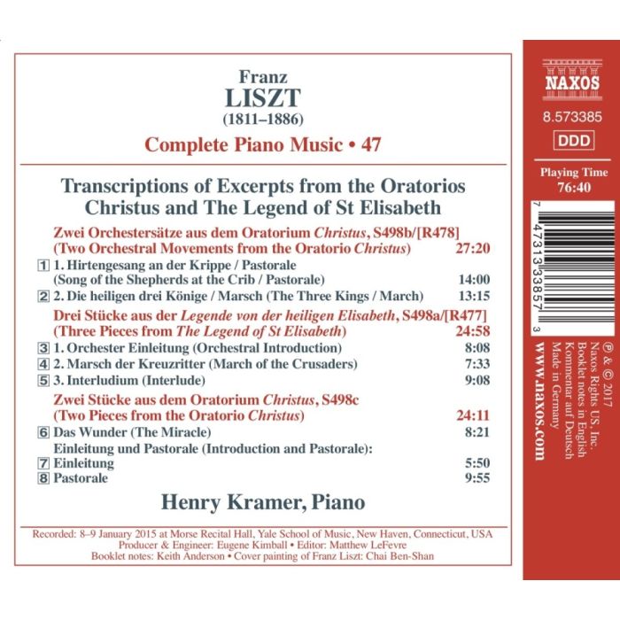 Liszt: Complete Piano Music Vol. 47 - transcriptions from Christus & The Legend of St Elisabeth - slide-1