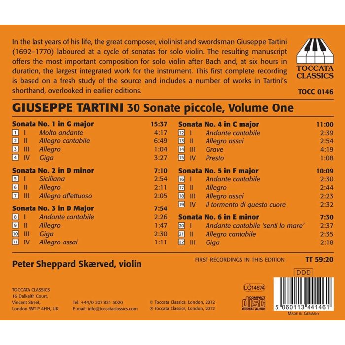 Tartini: 30 Sonate piccole Volume 1 - Sonatas Nos. 1 - 6 - slide-1