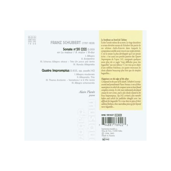 Schubert: Sonate D.959,  Impromptus op. 142 - slide-1