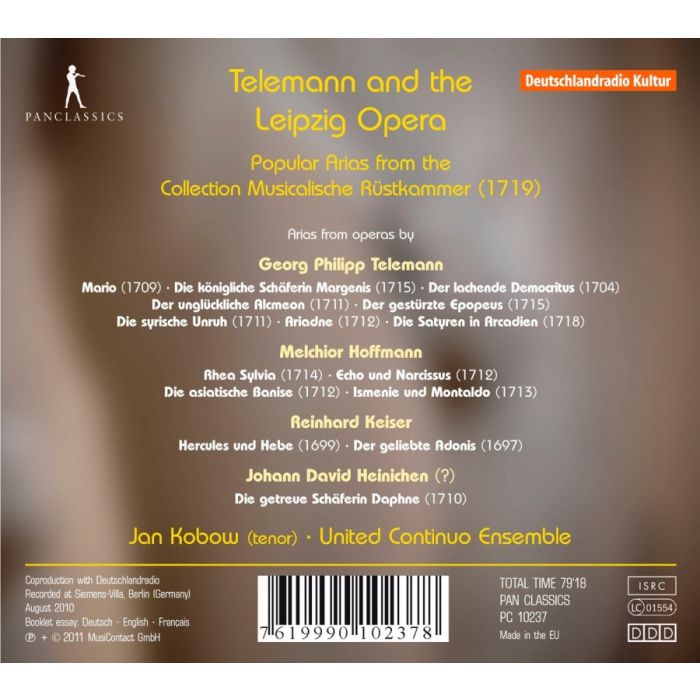 Telemann & the Leipzig Opera - Arias by Telemann, Heinichen, Hoffmann, Keiser … - slide-1