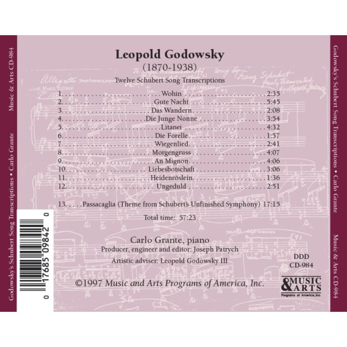 Godowsky: Schubert Song Transcriptions and Passacaglia - slide-1