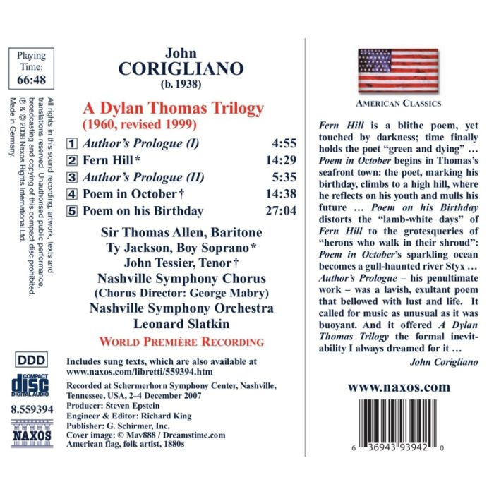 Corigliano: A Dylan Thomas Trilogy - slide-1