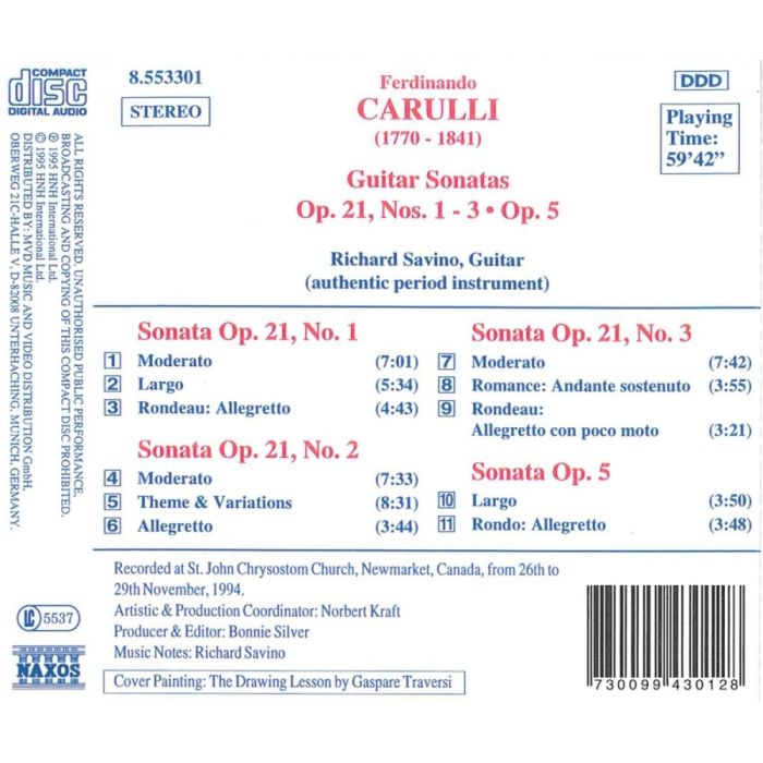 CARULLI: Guitar Sonatas Op. 21, Nos. 1- 3 and Op. 5 - slide-1