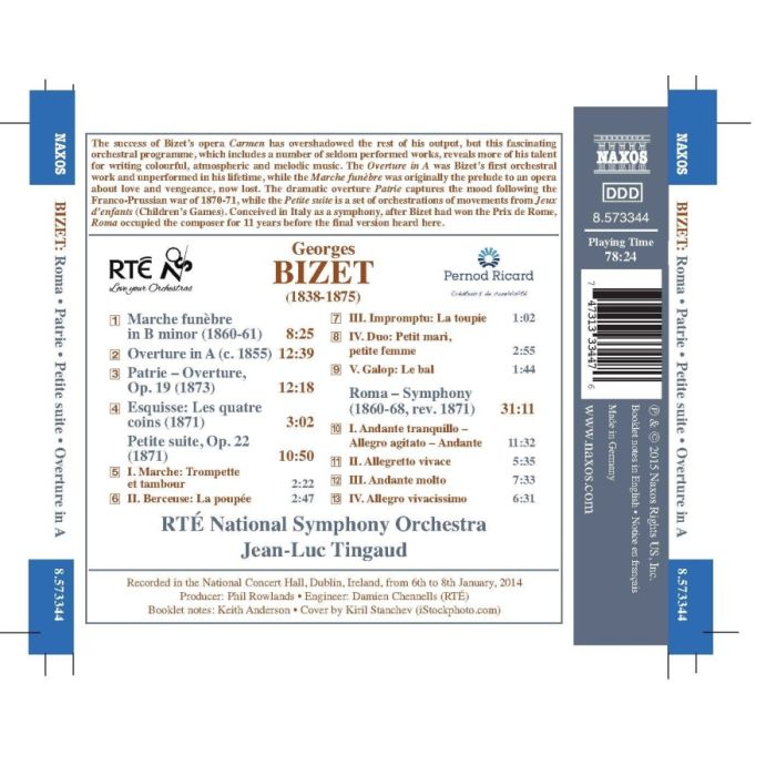 Bizet: Roma, Marche funèbre, Overture in A, Patrie, Petite suite - slide-1