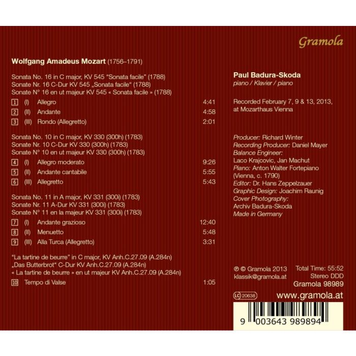 Mozart: Sonatas No. 16 KV 545, No. 10 KV 330 & No. 11 KV 331 - slide-1