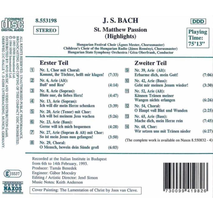 BACH J.S.: St. Matthew Passion ( (Highlights) - slide-1
