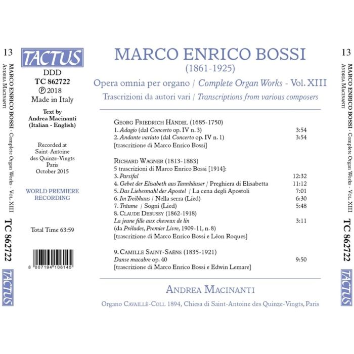 Bossi: Complete Organ Works Vol. 13 - slide-1