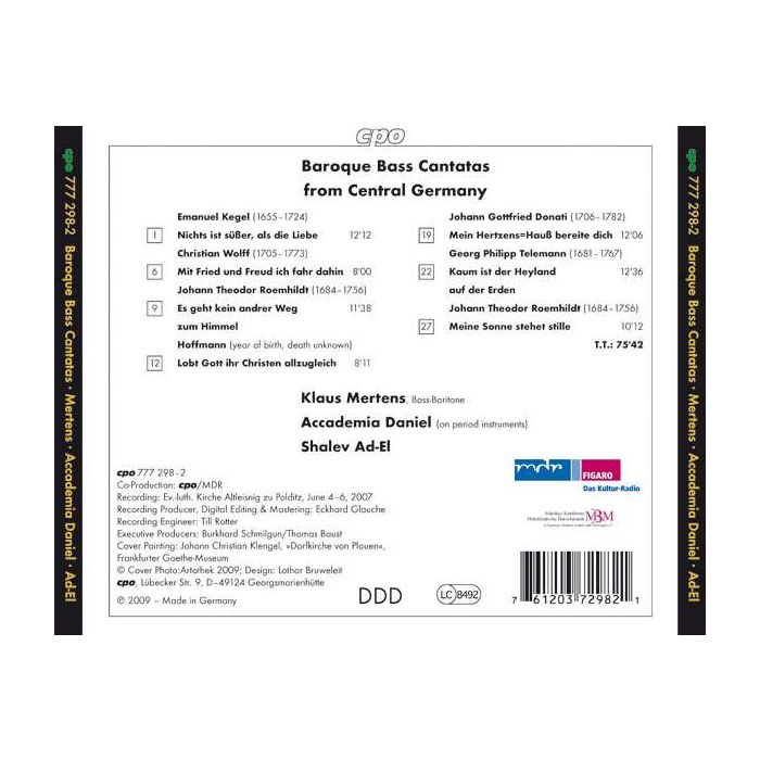 Baroque Bass Cantatas from Central Germany: Emanuel Kegel (1655-1724), Christian Wolff (1705-1773), Johann Theodor Roemhildt, Hoffmann, Johann Gottfried Donati (1706-1782), Georg Philipp Telemann - slide-1