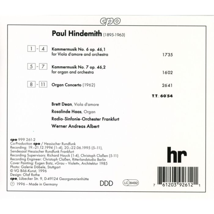 HINDEMITH: Organ Concertos - slide-1