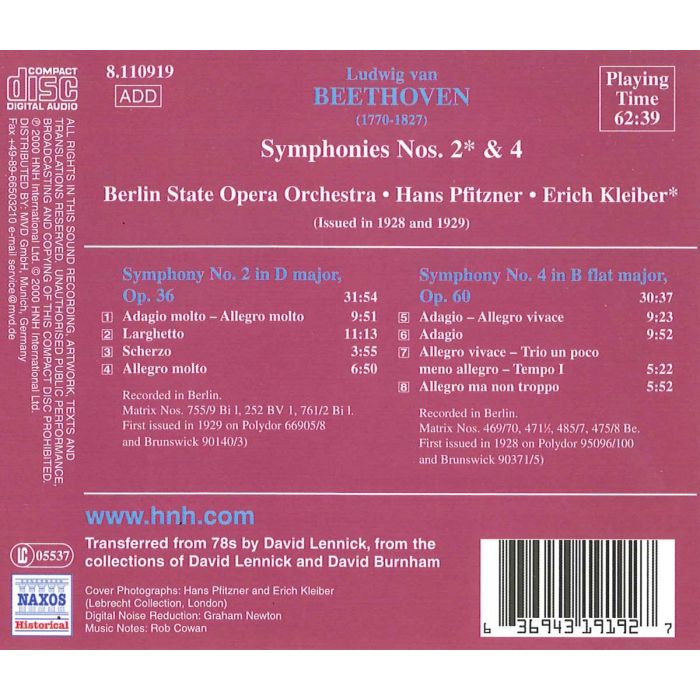 Beethoven: Symphonies Nos. 2 and 4 - slide-1