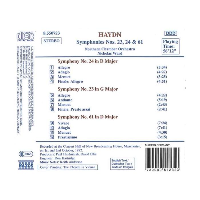 HAYDN: Symphonies 23+24+61 - slide-1