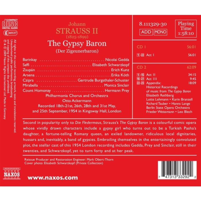 Strauss Johann: The Gypsy Baron, rec. 1954 - slide-1