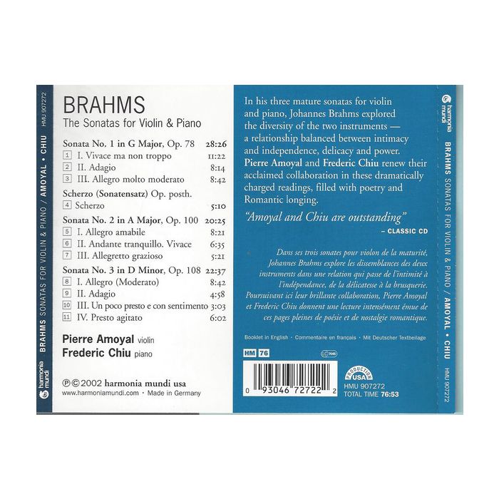 Brahms: Sonatas for Violin & Piano - slide-1