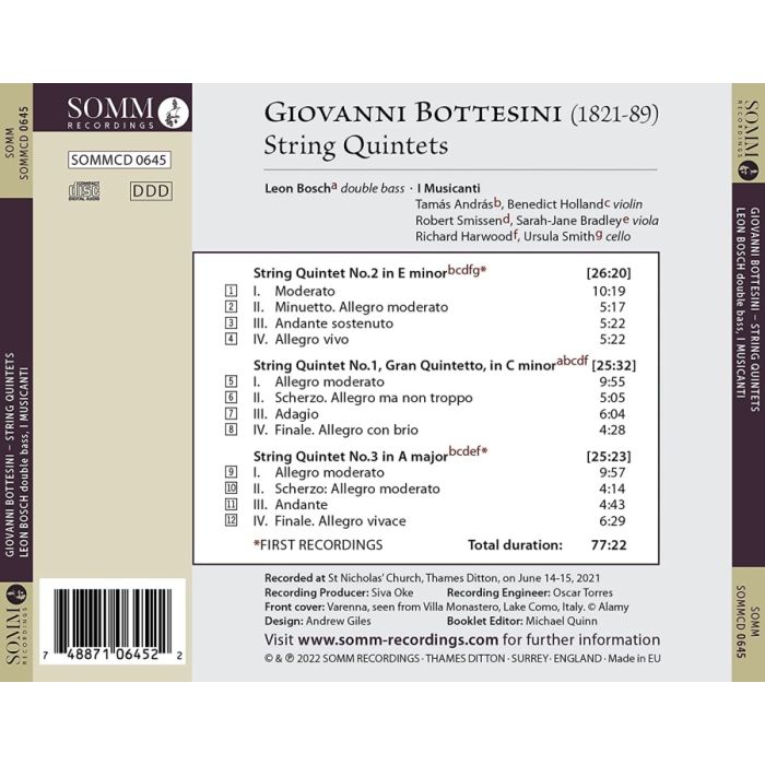 Bottesini: String Quintets - slide-1
