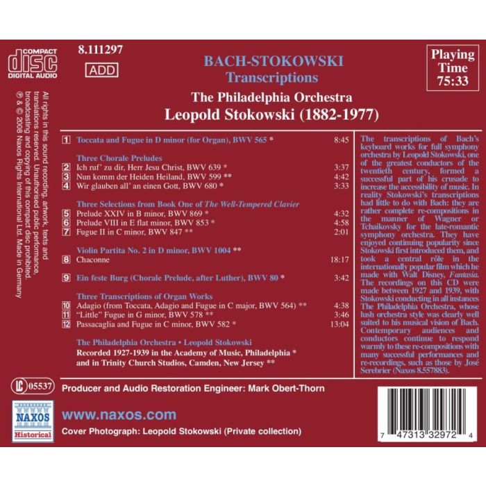 Bach: Stokowski Transcriptions, Vol. 1 (Stokowski) (1927-1939) - slide-1