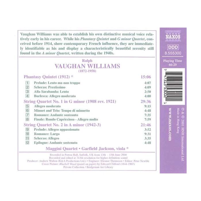 VAUGHAN WILLIAMS: Phantasy Quintet; String Quartets Nos. 1 & 2 - slide-1