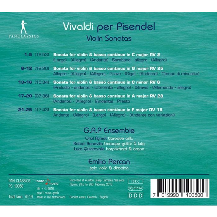 Vivaldi per Pisendel - Sonatas for violin & basso continuo - slide-1