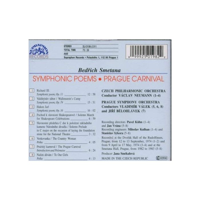Smetana: Symphonic Poems / Neumann - slide-1