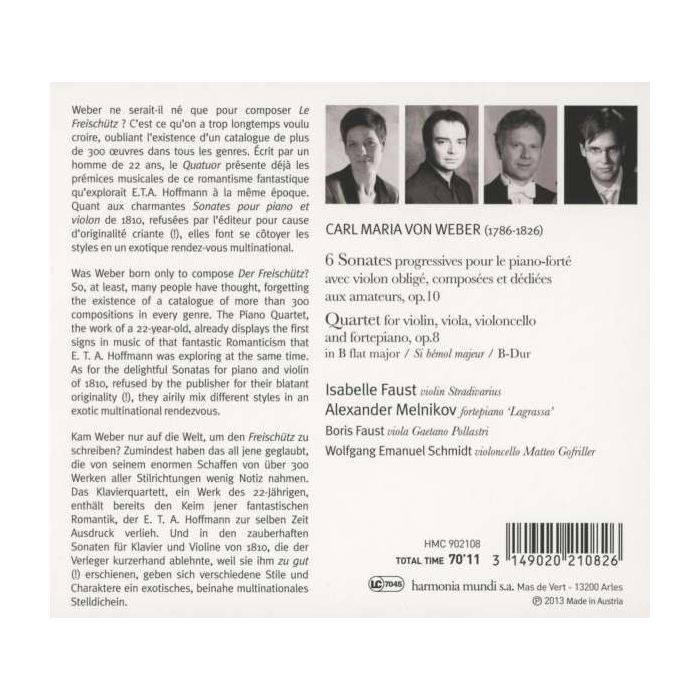 Weber: Sonatas for piano & violin, Piano Quartet - slide-1