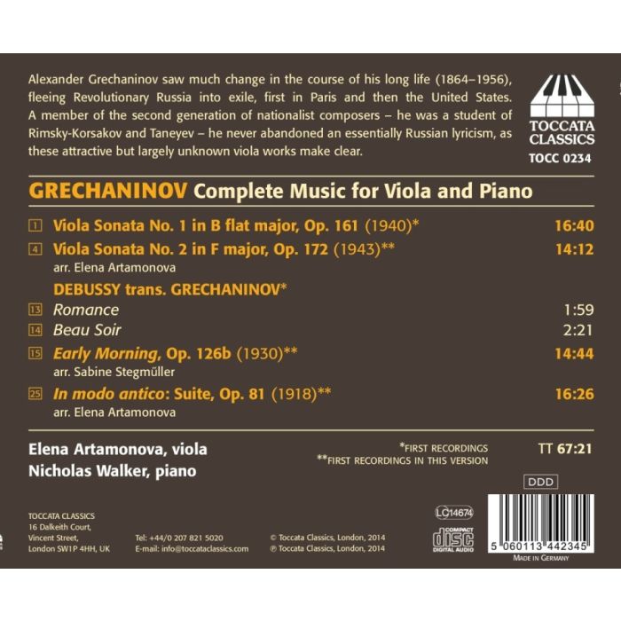 Grechaninov: Complete Music for Viola and Piano - slide-1