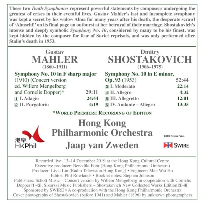 Shostakovich: Symphony No. 10 / Mahler: Symphony No. 10 - slide-1