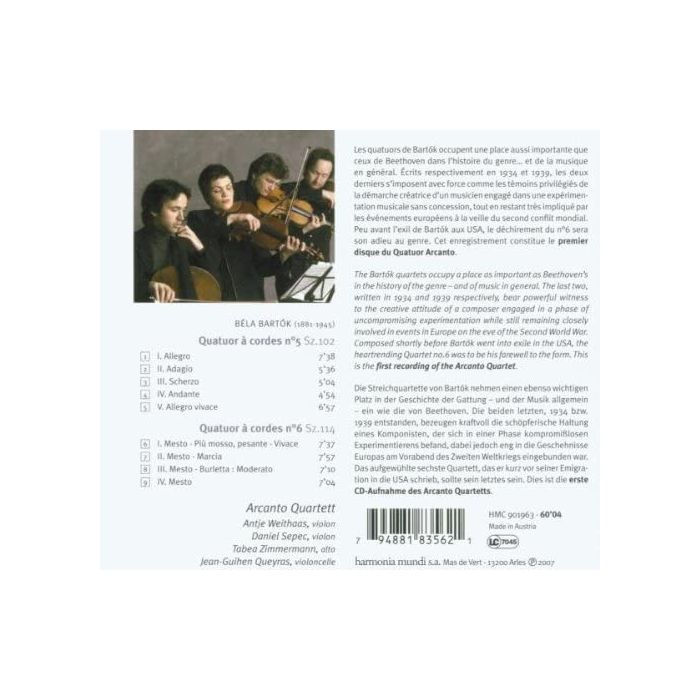 Bartok: String Quartets Nos. 5 & 6  - slide-1