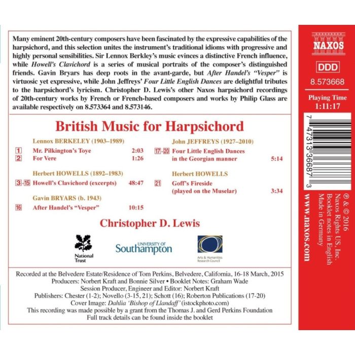 British Music for Harpsichord - Berkley; Howells; Bryars; Jeffreys - slide-1