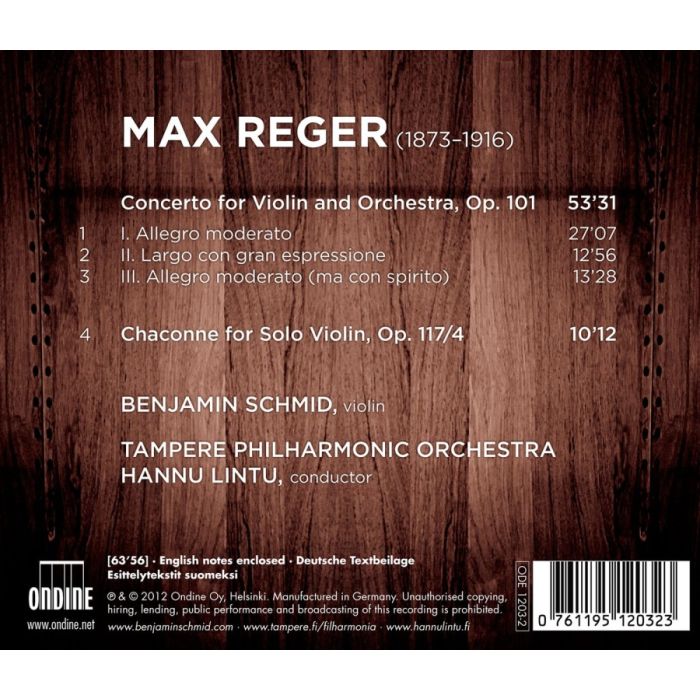 Reger: Violin Concerto, Chaconne for Solo Violin - slide-1