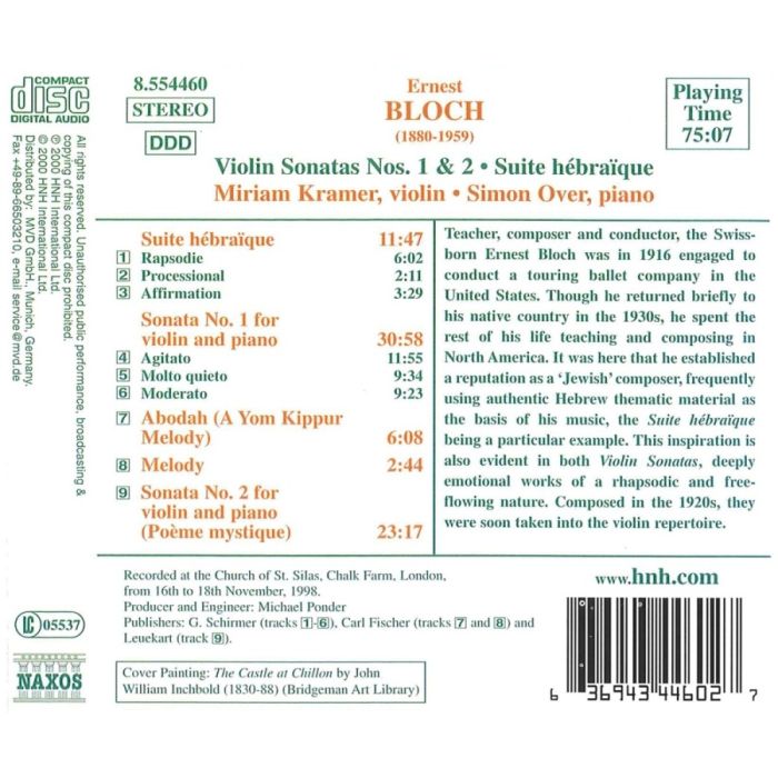 BLOCH: Violin Sonatas Nos. 1 and 2; Suite hebraique - slide-1