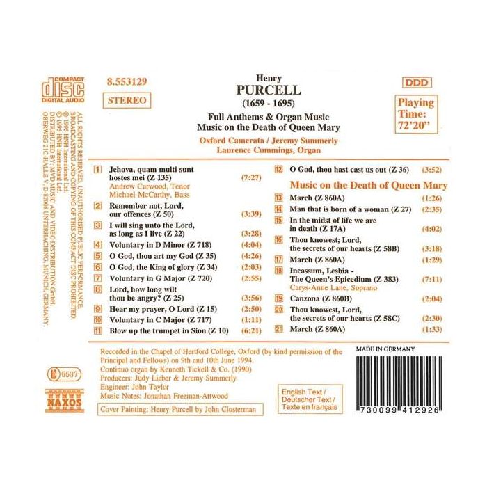 Purcell: Full Anthems & Organ - slide-1
