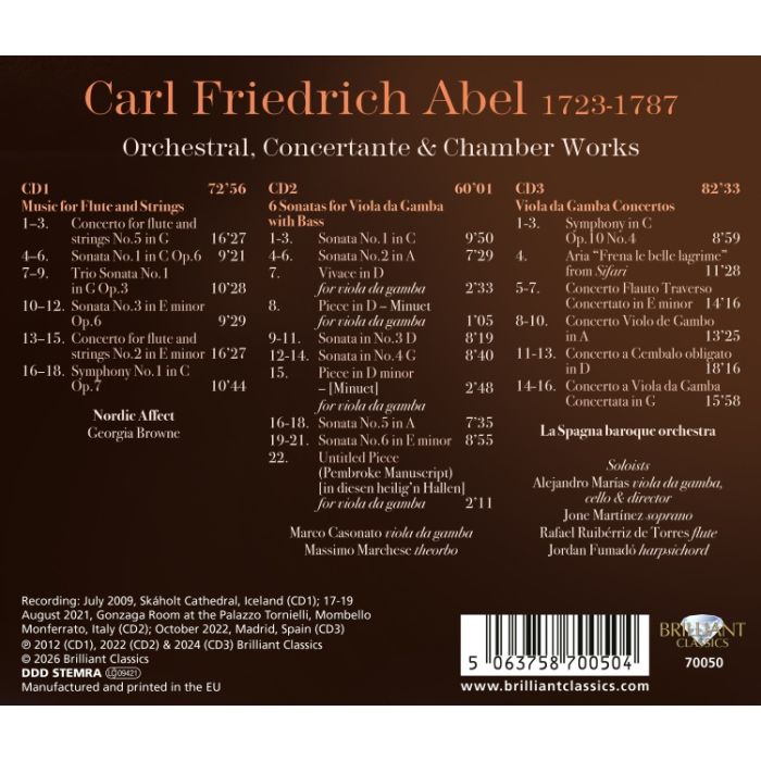 Abel: Orchestral, Concertante & Chamber Works - slide-1