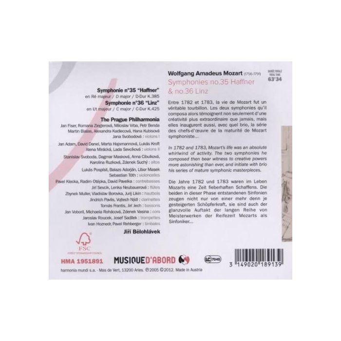 Mozart: Symphonies nos. 35 