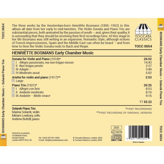 Bosmans: Early Chamber Music - slide-1