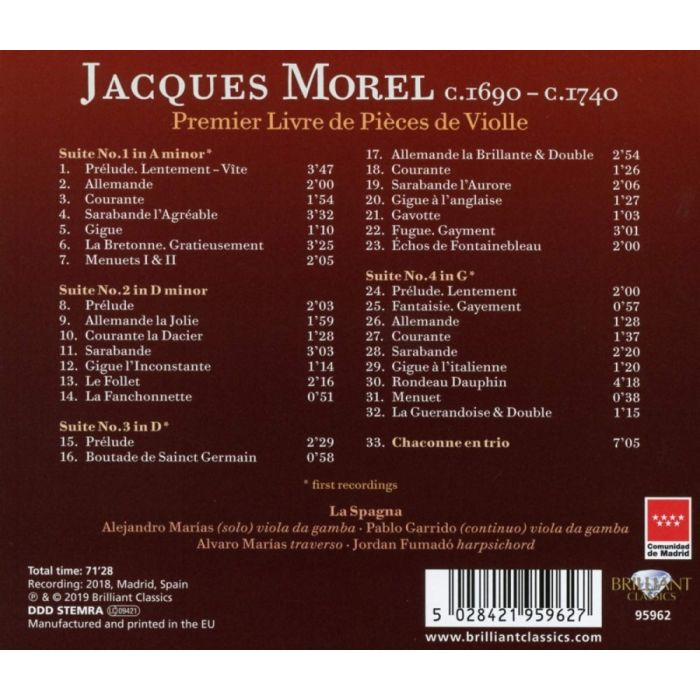 Morel: Premier Livre de Pièces de Violle - slide-1
