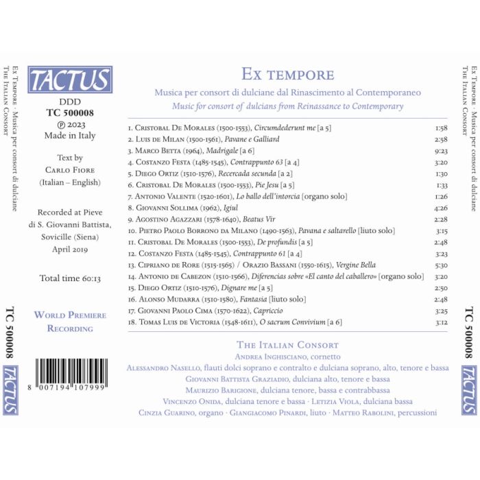 Ex tempore - Music for consort of dulcians - slide-1