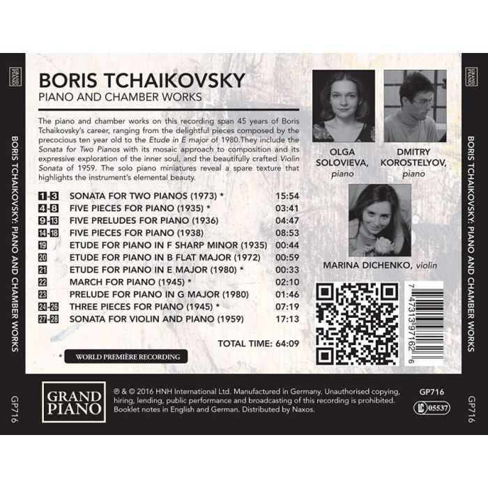 Tchaikovsky, B: Piano and Chamber Works - slide-1