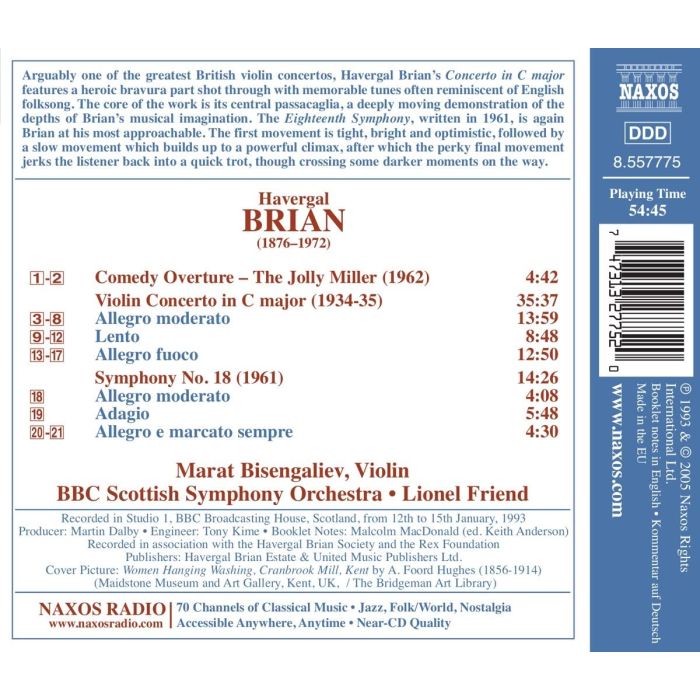 BRIAN: Violin Concerto, Symphony No. 18 - slide-1